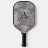 Raquette De Pickleball Monogramme minimaliste Gris foncé (Verso)