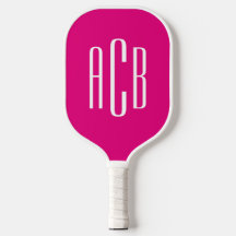 Monogramme minimaliste rose et blanc 3 lettres