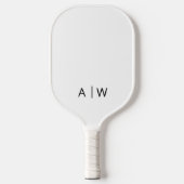 Raquette De Pickleball Monogramme moderne blanc minimaliste (Recto)