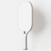 Raquette De Pickleball Monogramme moderne bleu marine et blanc (Gauche)