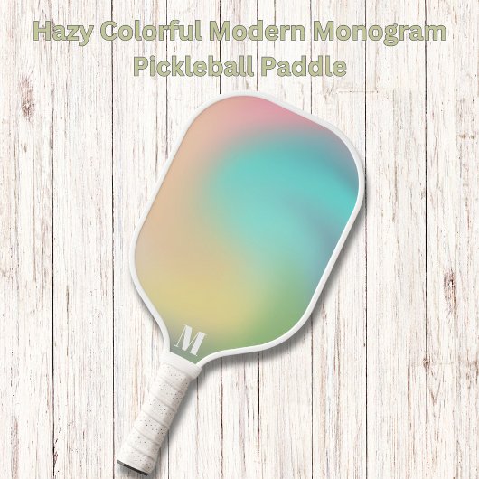 Raquette De Pickleball Monogramme moderne coloré