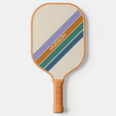 Raquette De Pickleball Monogramme Moderne de Rayures Rétro Mignon (Recto)
