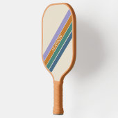 Raquette De Pickleball Monogramme Moderne de Rayures Rétro Mignon (Gauche)