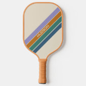 Raquette De Pickleball Monogramme Moderne de Rayures Rétro Mignon (Verso)