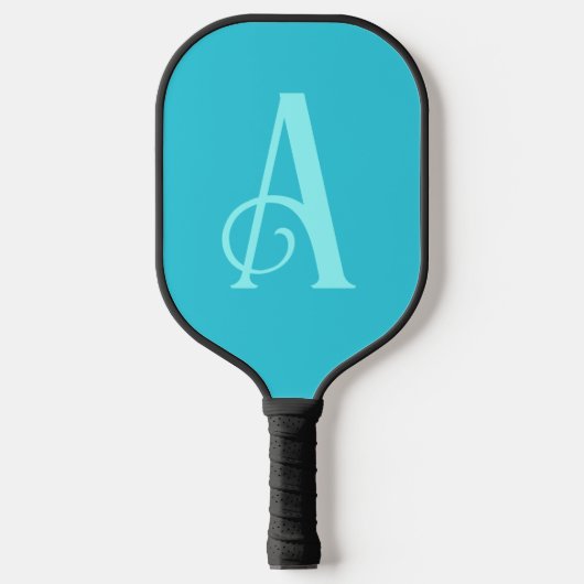 Raquette De Pickleball Monogramme Moderne Minimal Turquoise (Recto)