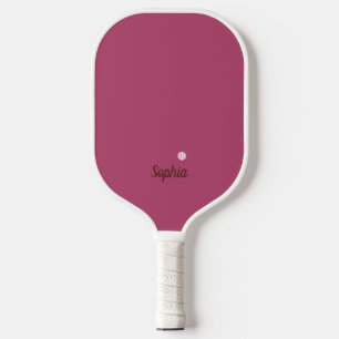 Raquette De Pickleball Monogramme moderne minimaliste rose framboise