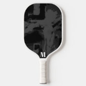 Raquette De Pickleball Monogramme moderne noir et blanc (Recto)