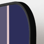 Raquette De Pickleball Monogramme moderne Nom bleu rose (Détail gauche)