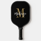 Raquette De Pickleball Monogramme moderne Nom du script Couleur personnal (Recto)