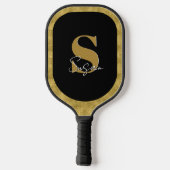Raquette De Pickleball Monogramme moderne personnalisé Nom du script (Verso)