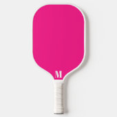 Raquette De Pickleball Monogramme moderne rose et blanc clair (Recto)