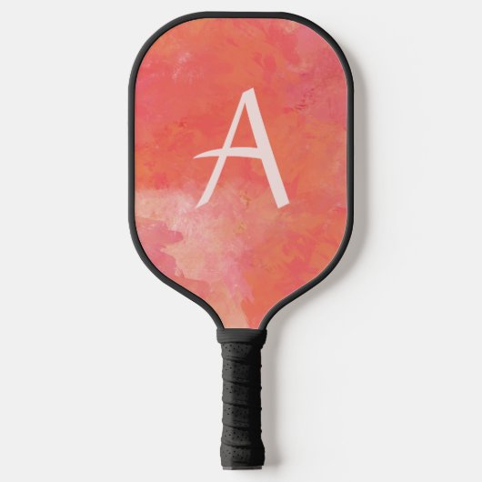 Raquette De Pickleball Monogramme moderne rose rose rose (Recto)