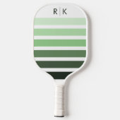 Raquette De Pickleball Monogramme moderne Sage monochromatique Grandes ve (Verso)