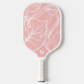Raquette De Pickleball Monogramme moderne Trendy Pink (Verso)