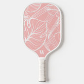Raquette De Pickleball Monogramme moderne Trendy Pink (Recto)