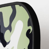 Raquette De Pickleball Monogramme Motif de camouflage vert (Détail gauche)