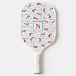 Raquette De Pickleball Monogramme Motif de la vague de homard
