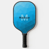 Raquette De Pickleball Monogramme motif de maillage géométrique dégradé c (Recto)