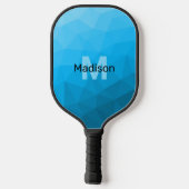 Raquette De Pickleball Monogramme motif de maillage géométrique dégradé c (Verso)