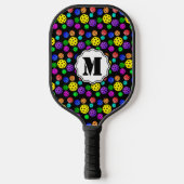 Raquette De Pickleball Monogramme multilingue Pickleballs Pop Art (Recto)