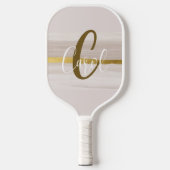 Raquette De Pickleball Monogramme neutre en or classique (Recto)