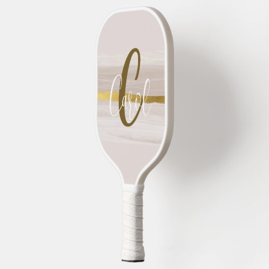 Raquette De Pickleball Monogramme neutre en or classique (Gauche)