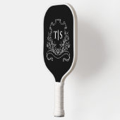 Raquette De Pickleball Monogramme Noir & Blanc Crest Classique (Gauche)