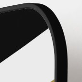 Raquette De Pickleball Monogramme noir blanc or rayures (Détail gauche)