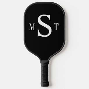 Raquette De Pickleball Monogramme noir blanc Pickleball personnalisé Padd