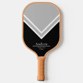Raquette De Pickleball Monogramme noir et blanc de base (Verso)
