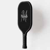 Raquette De Pickleball Monogramme noir et blanc professionnel simple (Gauche)