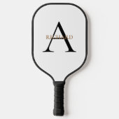 Raquette De Pickleball Monogramme noir et or (Verso)