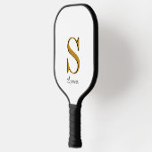 Raquette De Pickleball Monogramme noir or moderne (Gauche)