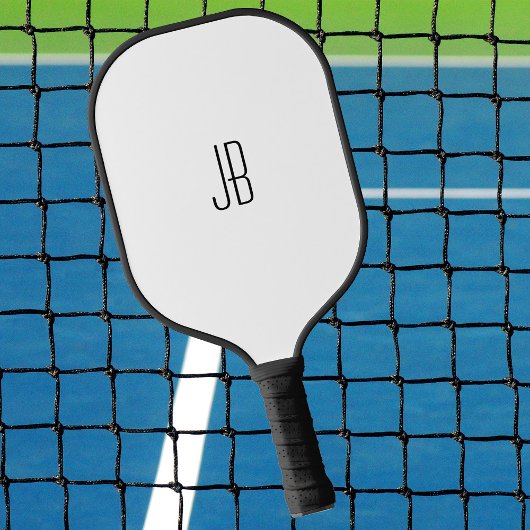 Raquette De Pickleball Monogramme noir simple ou nom en blanc