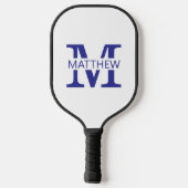 Raquette De Pickleball Monogramme Nom avec Initiale (Verso)
