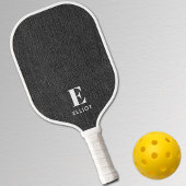 Raquette De Pickleball Monogramme Nom || Blanc Cool sur Impression Denim