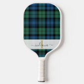 Raquette De Pickleball Monogramme Nom du script Plaid Clan Campbell Tarta (Verso)