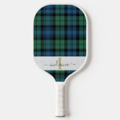 Raquette De Pickleball Monogramme Nom du script Plaid Clan Campbell Tarta (Recto)