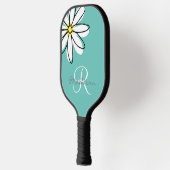 Raquette De Pickleball Monogramme Nom Flower Daisy (Gauche)