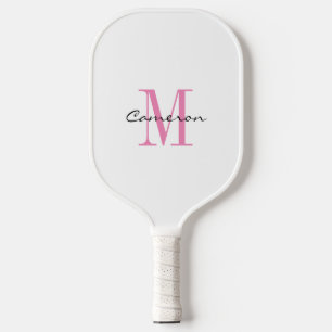 Raquette De Pickleball Monogramme Or initial et nom cadeau personnalisé