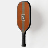 Raquette De Pickleball Monogramme orange en cuir moderne Faux (Gauche)