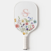 Raquette De Pickleball Monogramme Pagaie de Pickleball Botanique Floral (Verso)