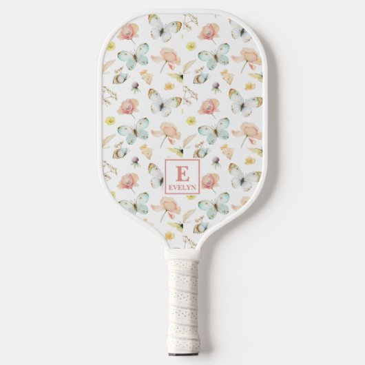 Raquette de Pickleball Monogramme Papillons (Recto)