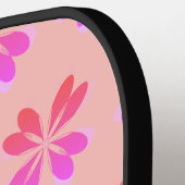 Raquette De Pickleball Monogramme Peach rose rétro (Détail gauche)