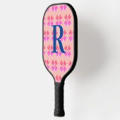 Raquette De Pickleball Monogramme Peach rose rétro (Gauche)