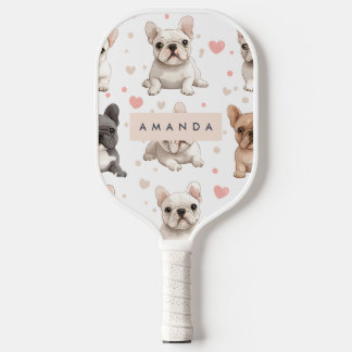 Raquette De Pickleball Monogramme Personalized Adorable French Bulldog