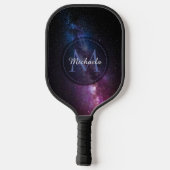 Raquette De Pickleball Monogramme personnalisable à voie lactée (Verso)
