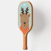 Raquette De Pickleball monogramme personnalisé Cerf d'hiver (Gauche)