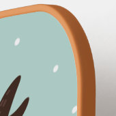 Raquette De Pickleball monogramme personnalisé Cerf d'hiver (Détail gauche)