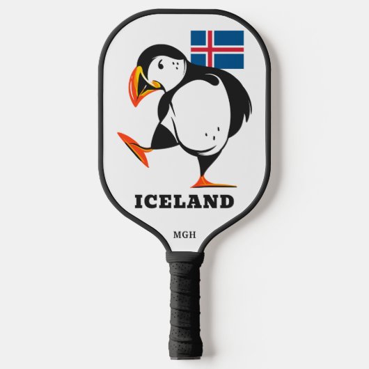 Raquette De Pickleball Monogramme personnalisé Islande (Recto)